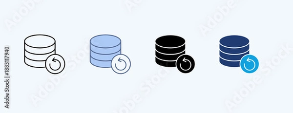 Fototapeta Data Backup Multiple Icon Illustration Vector