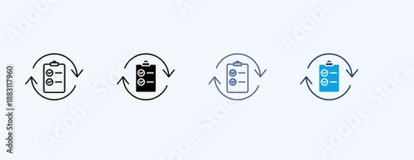 Fototapeta Continuity Planning Multiple Icon Illustration Vector