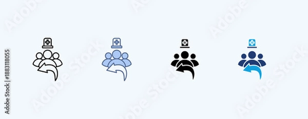 Fototapeta Response Team Multiple Icon Illustration Vector