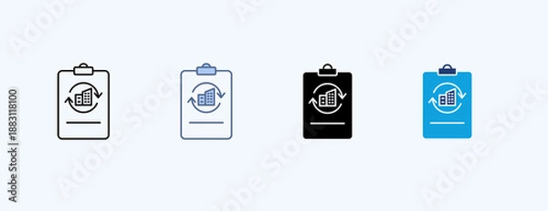 Fototapeta Recovery Plan Multiple Icon Illustration Vector