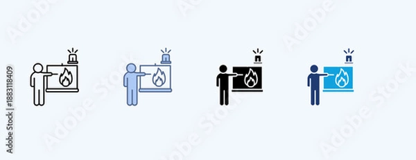 Fototapeta Emergency Training Multiple Icon Illustration Vector