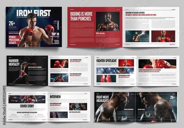 Obraz Modern Boxing Magazine Layout