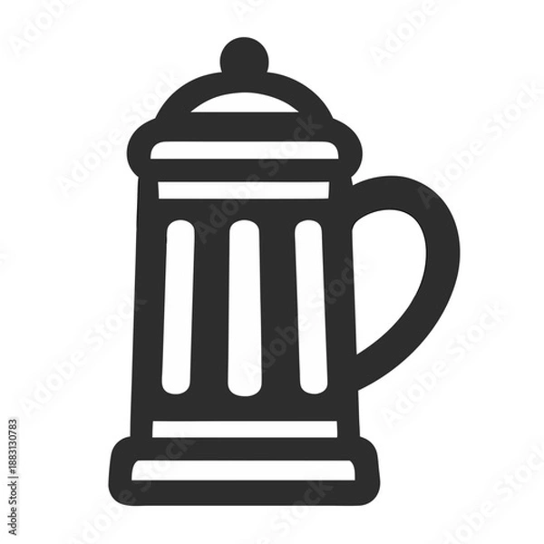 Obraz Beer Stein Silhouette Oktoberfest Flat Vector