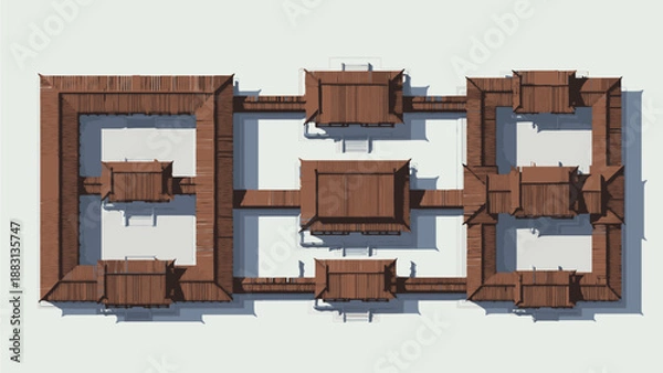 Obraz 3D Isometric Office Building Floor Plan