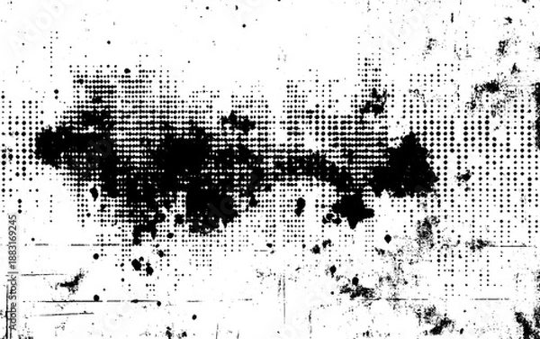 Obraz Distressed Halftone Dots Overlay Background