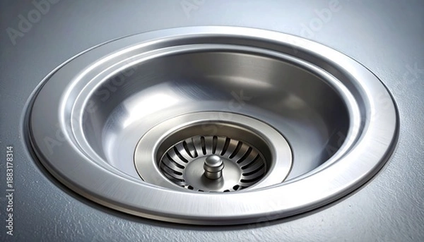 Obraz Stainless Steel Kitchen Sink with Drain.