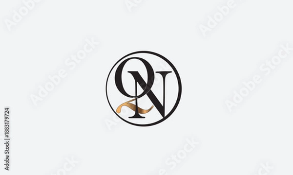 Obraz QN, NQ , N , Q , Abstract Letters Logo Monogram
