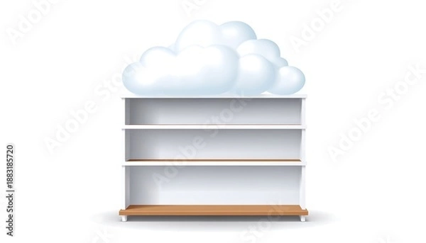 Obraz Cloud storage concept with bookshelf.