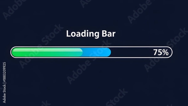 Obraz Loading bar progress indicator showing 75 percent completion