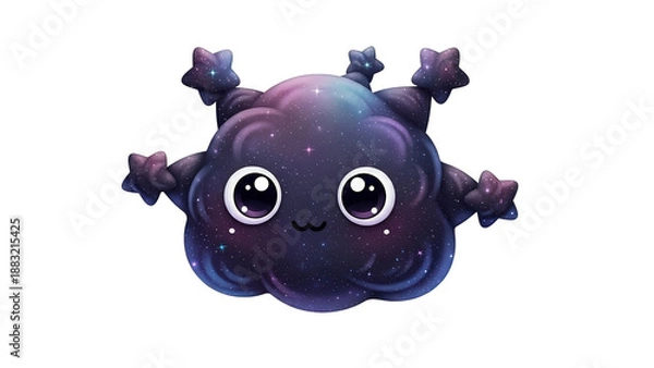 Obraz Cute Galaxy Alien Character with Star Tentacles