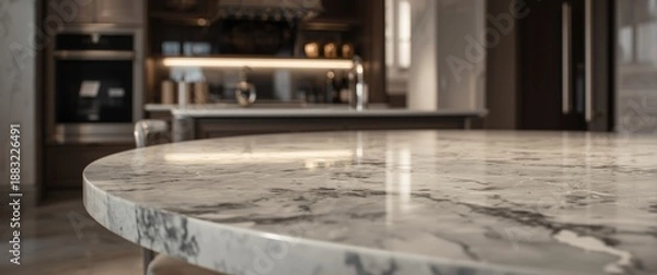 Obraz Luxury kitchen showcasing a marble surface and soft-focused background