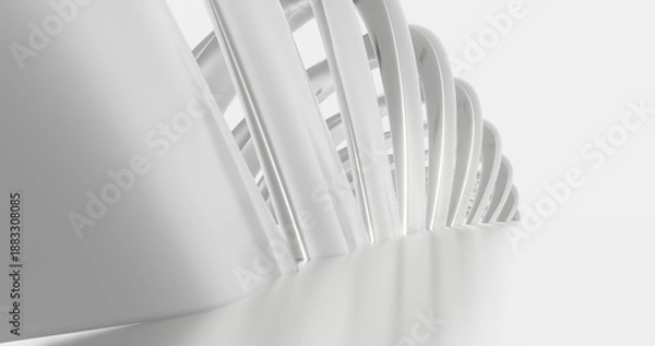 Obraz Futuristic white architecture background 3d render