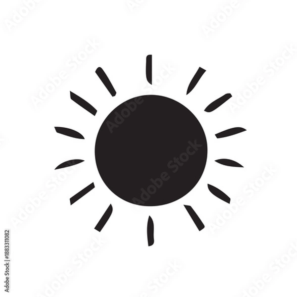 Obraz vector sun black and white silhouette