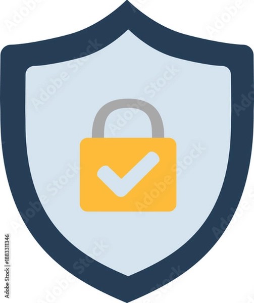 Obraz Password Security and Login Protection Flat Vector