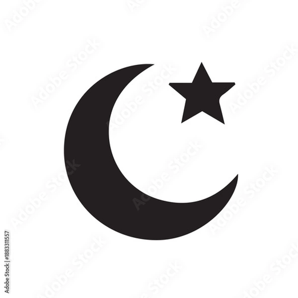 Obraz moon and star vector illustration