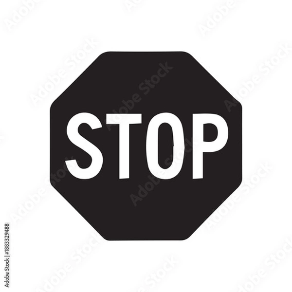 Obraz stop sign isolated on white background