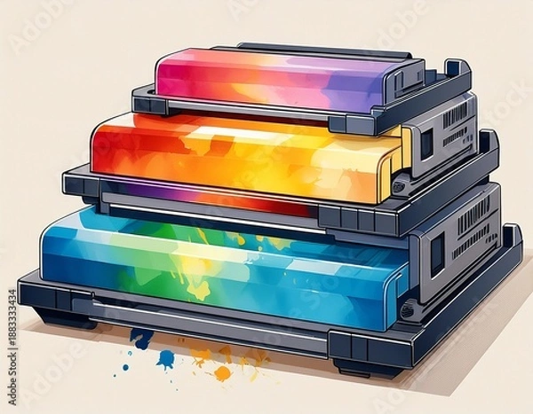 Obraz wideformat inkjet printer color toners generative ai