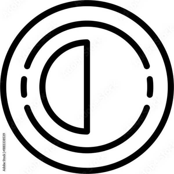 Fototapeta Circle half Icon