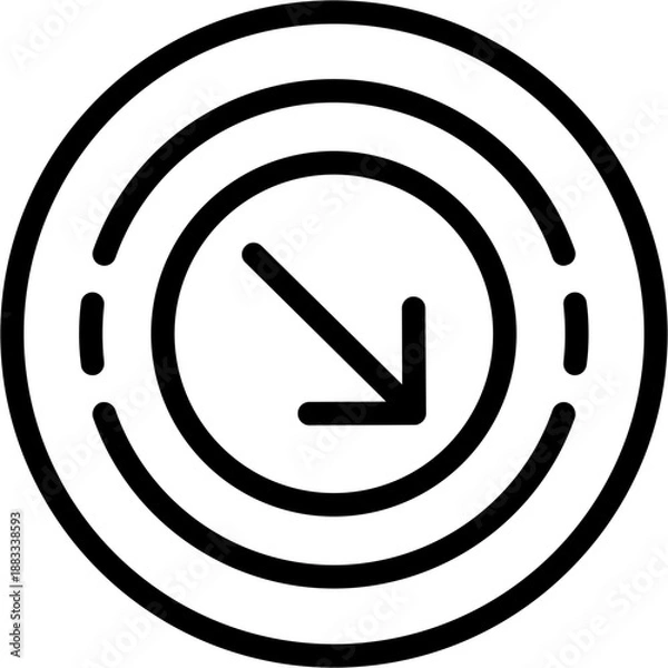 Fototapeta Circle down right Icon