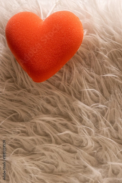 Obraz red heart on the white background