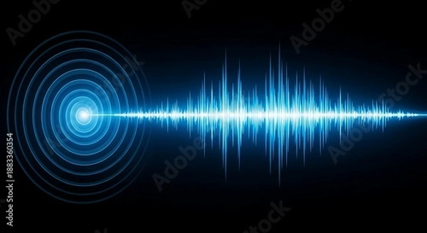Obraz Sound wave pattern with concentric circles