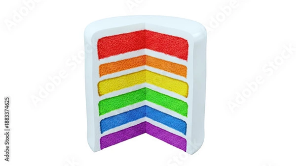 Obraz Rainbow Layer Cake Slice