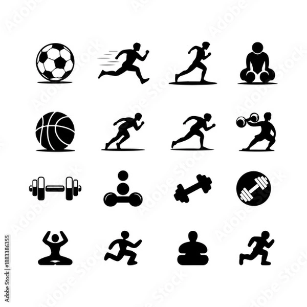 Obraz Soccer player icons set isolated on transparent background