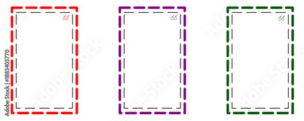Obraz Colorful Quote Frames with Dashed Borders for Text Design