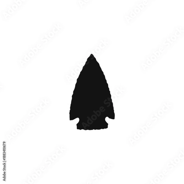 Obraz Native american stone arrowhead silhouette vector flat illustration design.