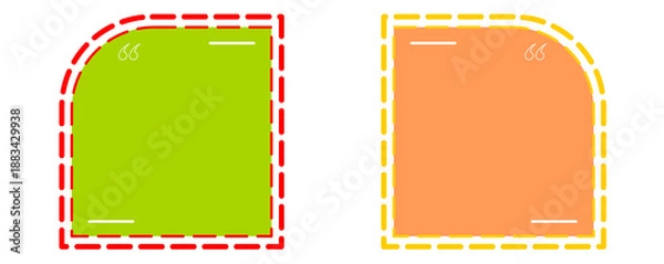 Obraz Rounded Quote Boxes with Bold Dashed Borders for Text Highlights