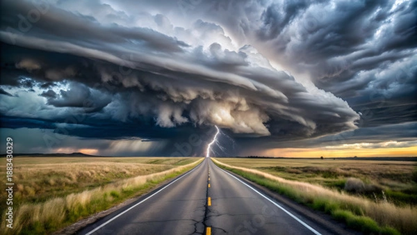 Obraz storm over the road