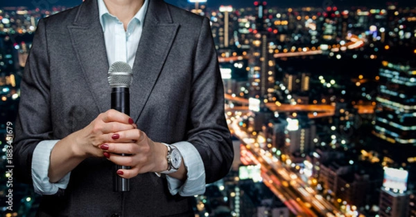 Obraz City night speaker.