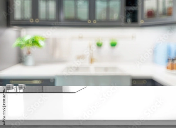 Obraz Modern Kitchen Countertop with Copy Space