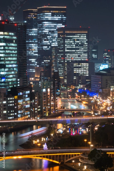 Fototapeta 夜の中之島