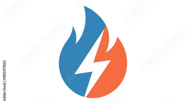 Obraz Dynamic lightning flame logo design
