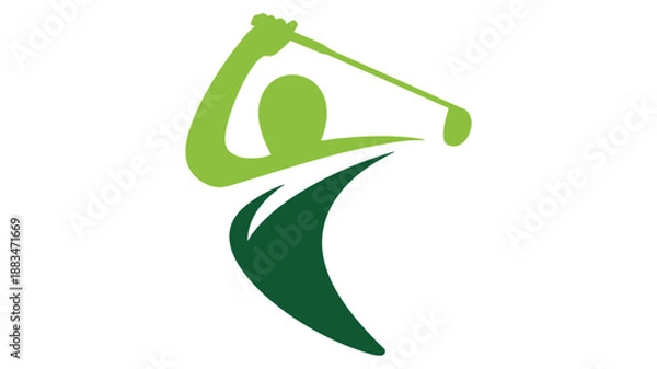 Obraz Dynamic golfer swinging vector illustration
