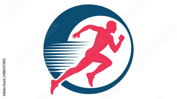 Obraz Dynamic runner icon in circular design