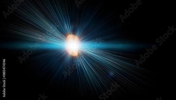 Obraz Optical Lens Flare On Black Background