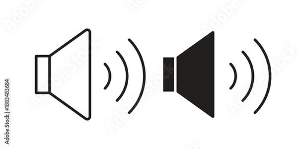 Obraz Speaker icon suitable. Simple outline and solid style icon EPS10