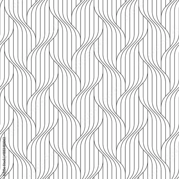 Obraz Abstract seamless pattern. Modern geometric background. Fine line grid.