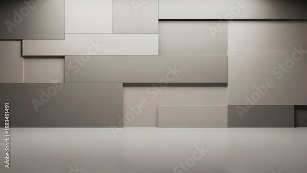 Obraz abstract geometric background with overlapping rectangular shapes and subtle grayscale tones