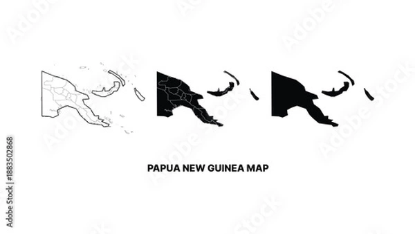 Obraz Papua new guinea map vector illustration