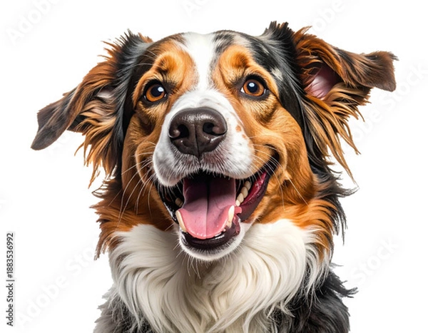 Obraz Friendly dog isolated on white background