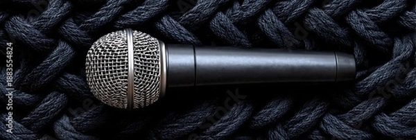 Obraz microphone on black background