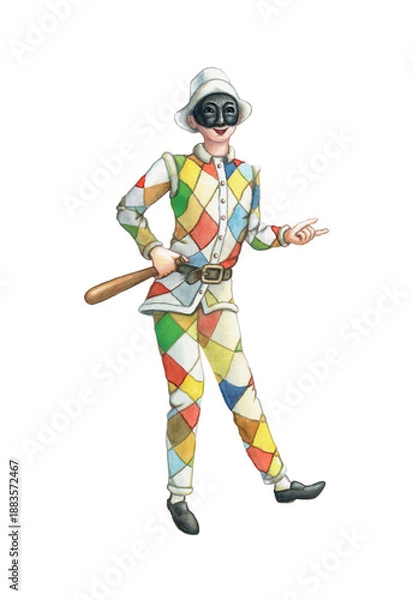 Obraz Harlequin carnival costume