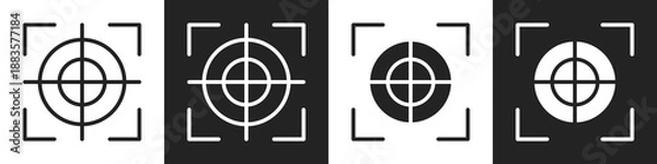 Obraz Fps Line And Solid Icon In White And Black Background