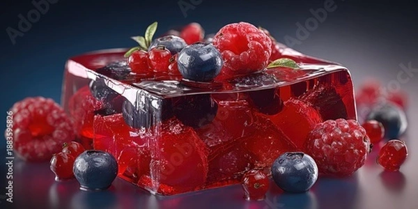Obraz Fruit Jelly Ice Blocks