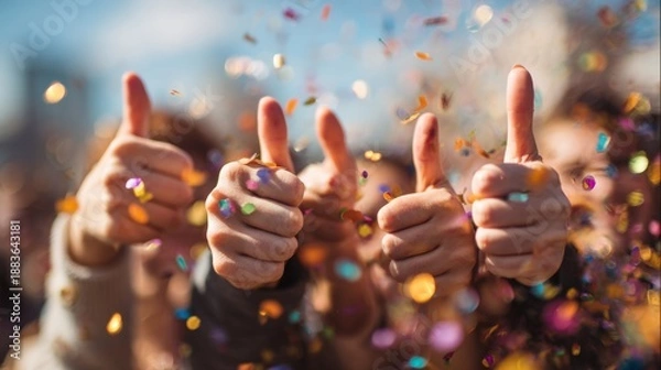 Obraz hands with thumbs up celebrating