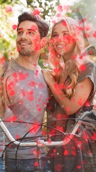 Obraz Vertical Hearts Transition 07