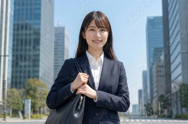 Obraz 都会で働く若いビジネスウーマン